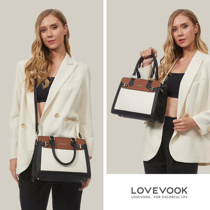 LOVEVOOK Women's PU Leather Tote Satchel Handbag