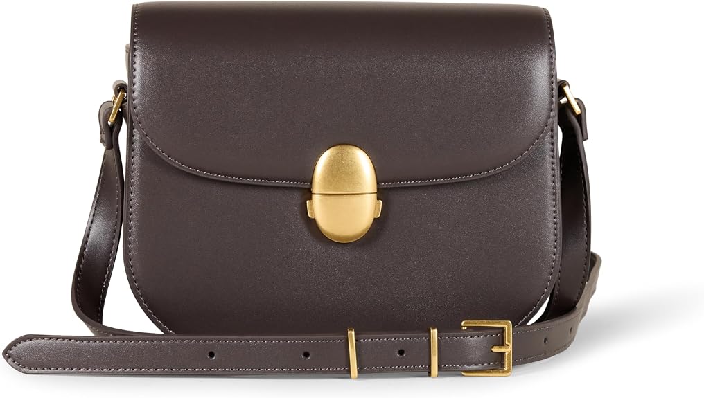 Women's Crossbody Flap Bag with Adjustable Strap and Pocket