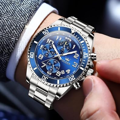 OLEVS Men's Stainless Steel Dress Watch with Chronograph