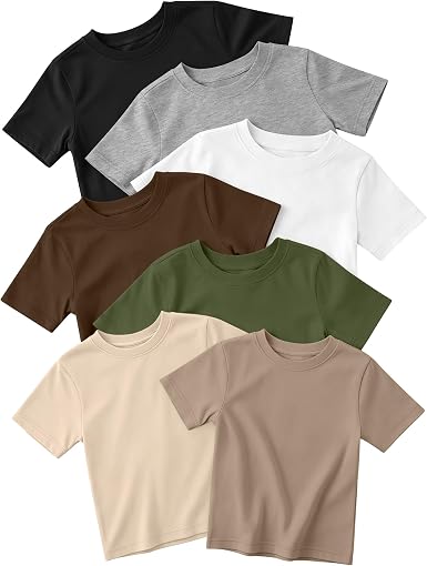 7-Pack Toddler Boys' Cotton Crewneck Tees