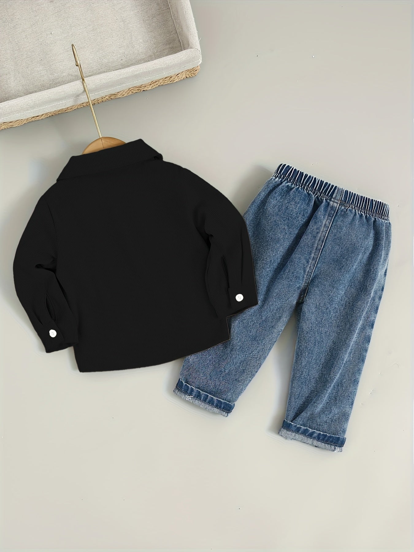 Boys' Cotton Blend Shirt and Jeans Set for Fall/Winter