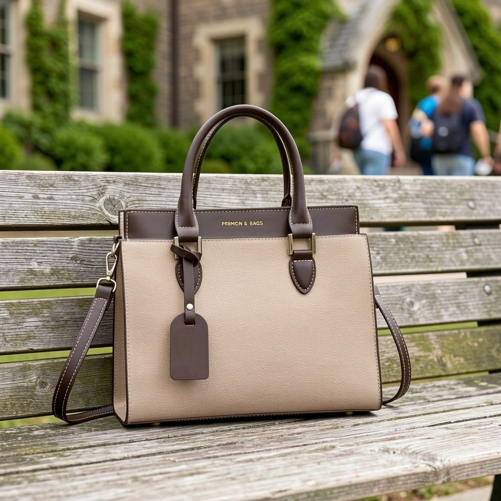 LABOONOO Minimalist PU Handbag with Adjustable Strap and Zipper