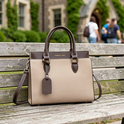LABOONOO Minimalist PU Handbag with Adjustable Strap and Zipper