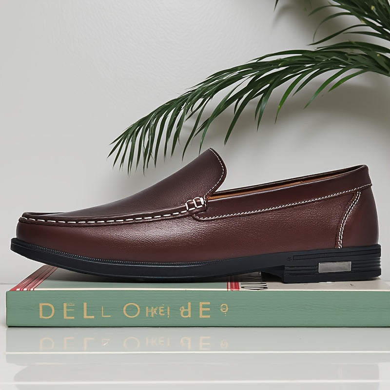 Men's Casual Slip-On Loafers, All-Season Leather Shoes