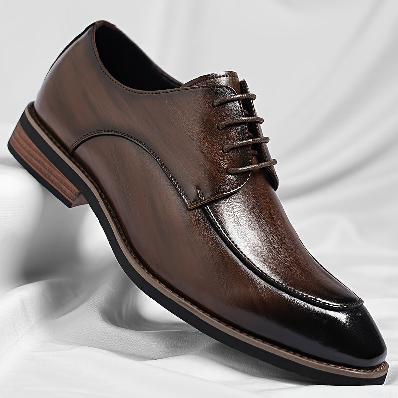 Men's Casual Derby Shoes with Breathable PU and Rubber Sole