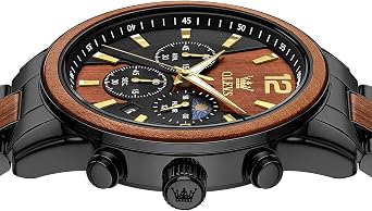 OLEVS Men's Multifunction Quartz Watch with Moon Phase & Silicone Band