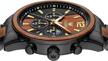 OLEVS Men's Multifunction Quartz Watch with Moon Phase & Silicone Band