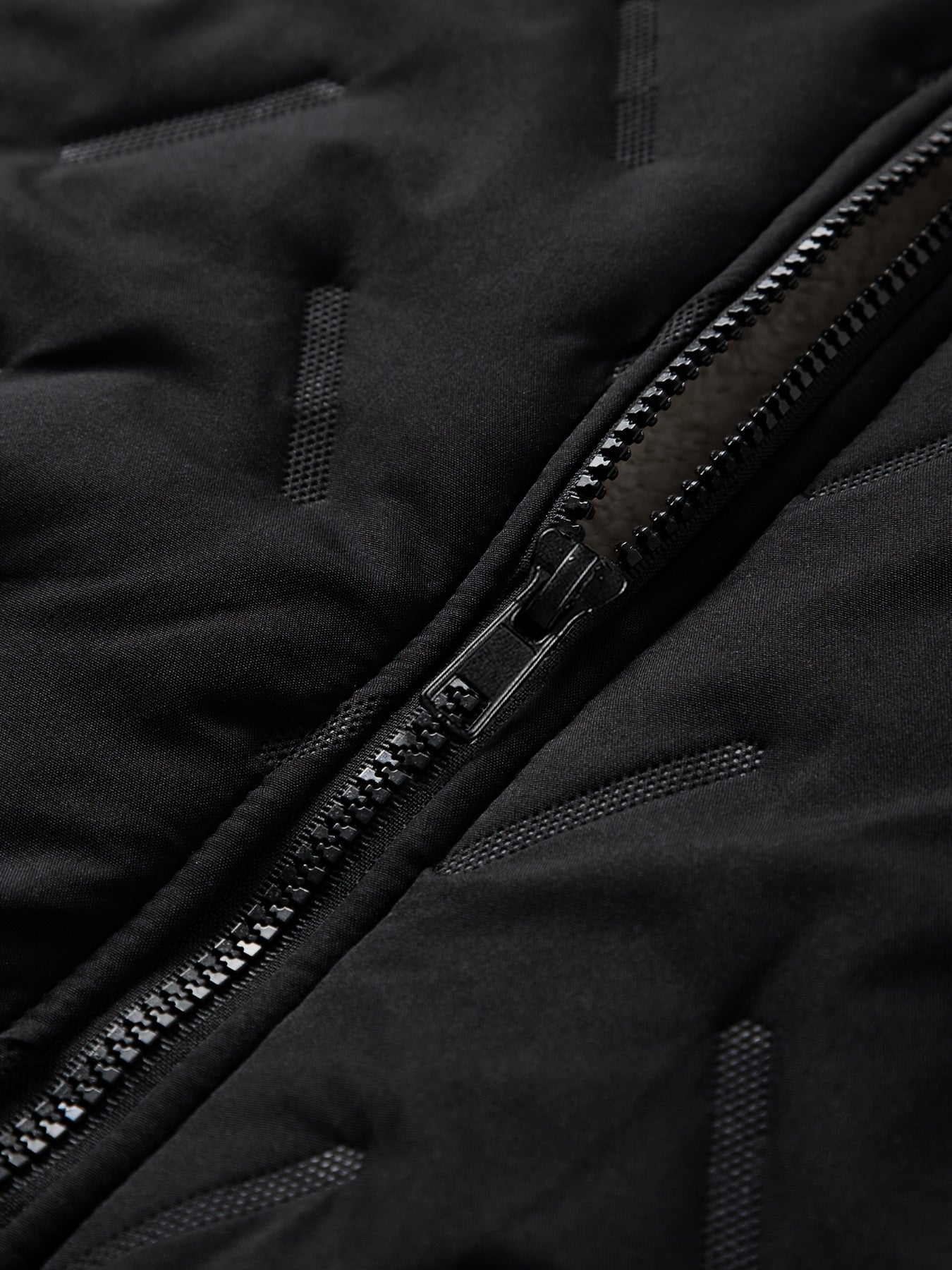 Men'S Heavyweight Winter Jacket - Thermal Insulated Cold Weather Coat with Zippered Pockets, Stand Collar, Full-Zip Closure - Black Outer Shell for Everyday & Outdoor Activities - Non-Stretch Fabric Construction, Seasonal Lay