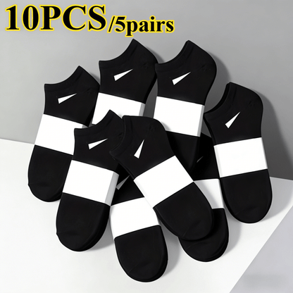 Unisex Casual Sports Ankle Socks 10pcs Breathable & Sweat-Proof
