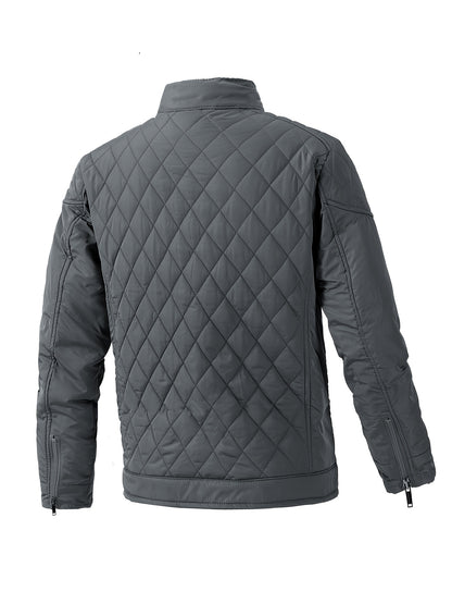Men's Lightweight Padded Jacket with Stand Collar - Slim Fit