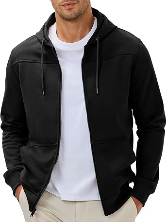 JMIERR Men's Lightweight Colorblock Zip Hoodie Jacket