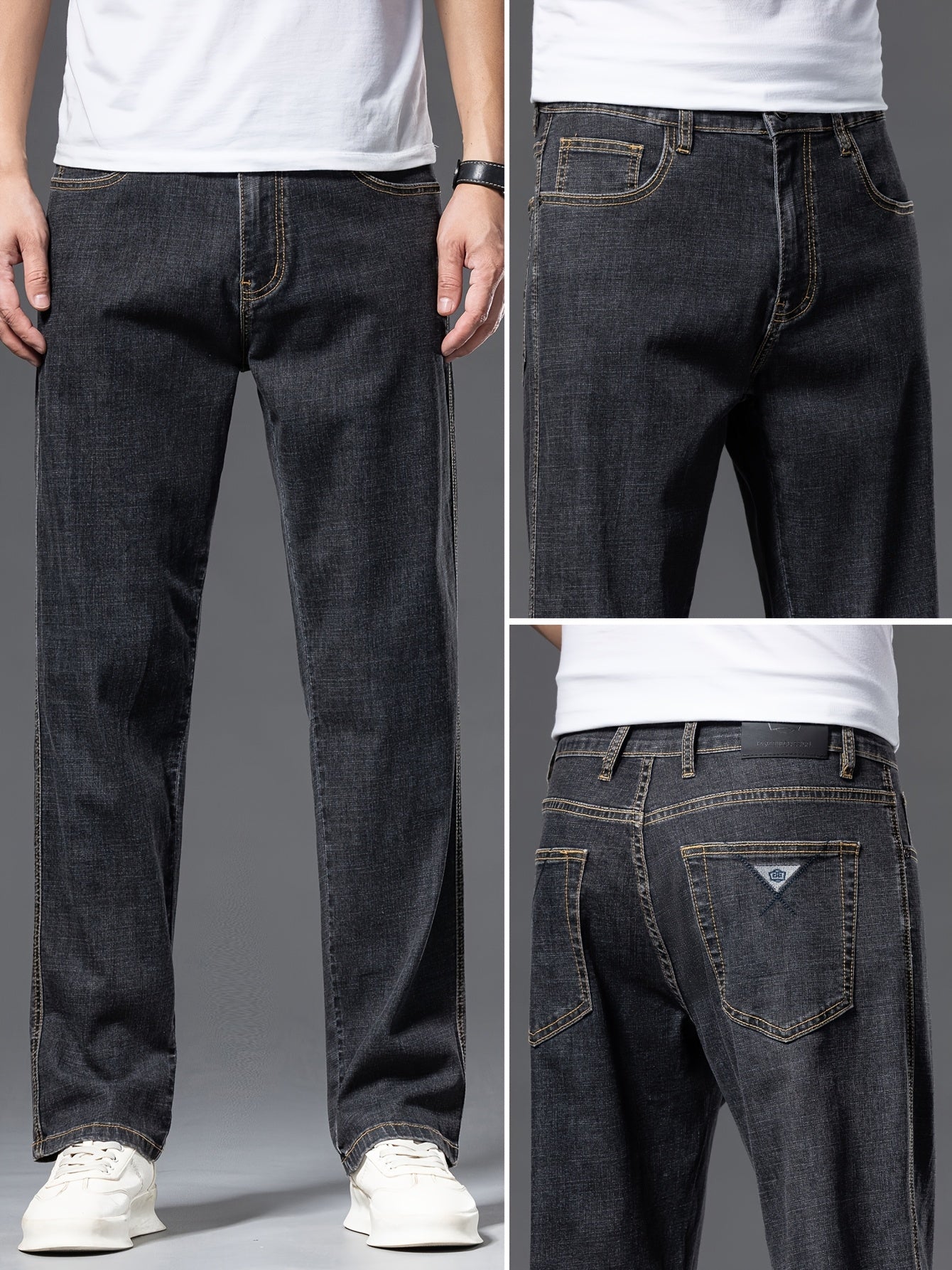 Geng Yuanshi High-End Summer Men's Jeans New Trend Fashion Straight-Leg Light Business Stretch Denim Pants