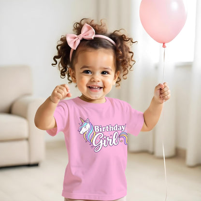 Girls Unicorn Birthday Shirt Toddler Party Tee 1-7 Years