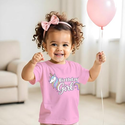 Girls Unicorn Birthday Shirt Toddler Party Tee 1-7 Years