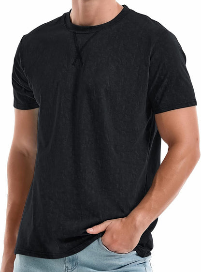 Men's Cotton Crew Neck T-Shirts - Lightweight Summer Tees S-4XL