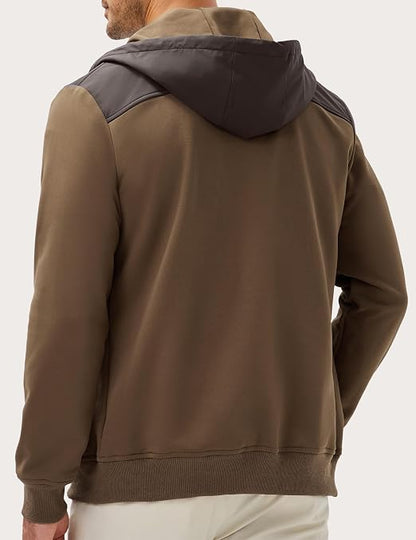 JMIERR Men's Lightweight Colorblock Zip Hoodie Jacket