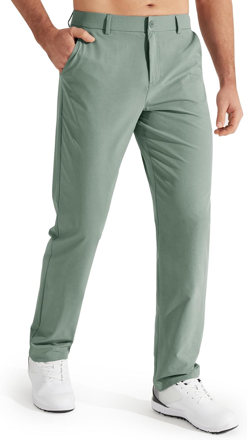 Men's Stretch Golf Pants Lightweight Casual Work Trousers