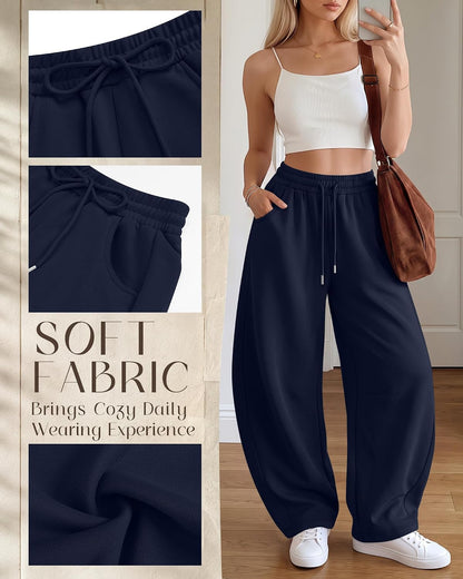 Women's Barrel Baggy Wide Leg Sweatpants for Streetwear