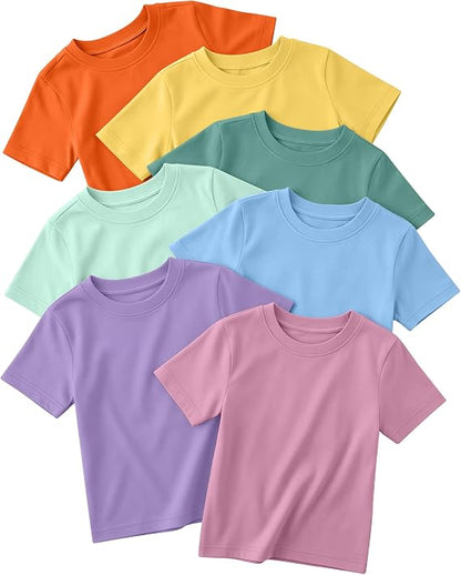 7-Pack Toddler Boys' Cotton Crewneck Tees