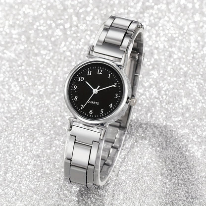 Set Of 4 New Stylish Stainless Steel Quartz Watches For Women + New Heart-shaped Bracelet Set, Perfect For Gifting Friends On Valentine's Day, Easter, Ramadan, Or Eid Al-Adha In The Middle East