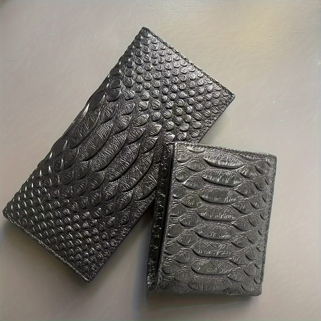 Men'S Premium First-Layer Leather Wallet with Crocodile Pattern - ayq