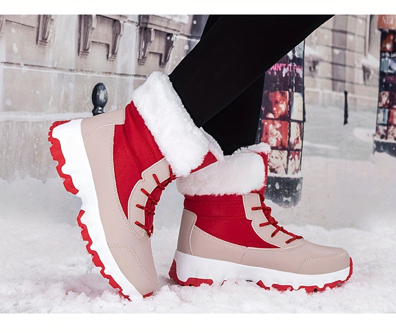 Winter velvet warm Men's and Women's shoes, thick snow boots, outdoor anti slip large size high top shoes
