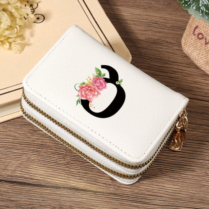 Women's Lightweight Wallet - Compact Zipper Purse with Multiple Card Slots & Coin Pocket, Elegant Monogram Initials, Secure Closure for Everyday, Travel, Gift - Women's Credit Card Organizer, Everyday Carry Purse, Stylish Ini