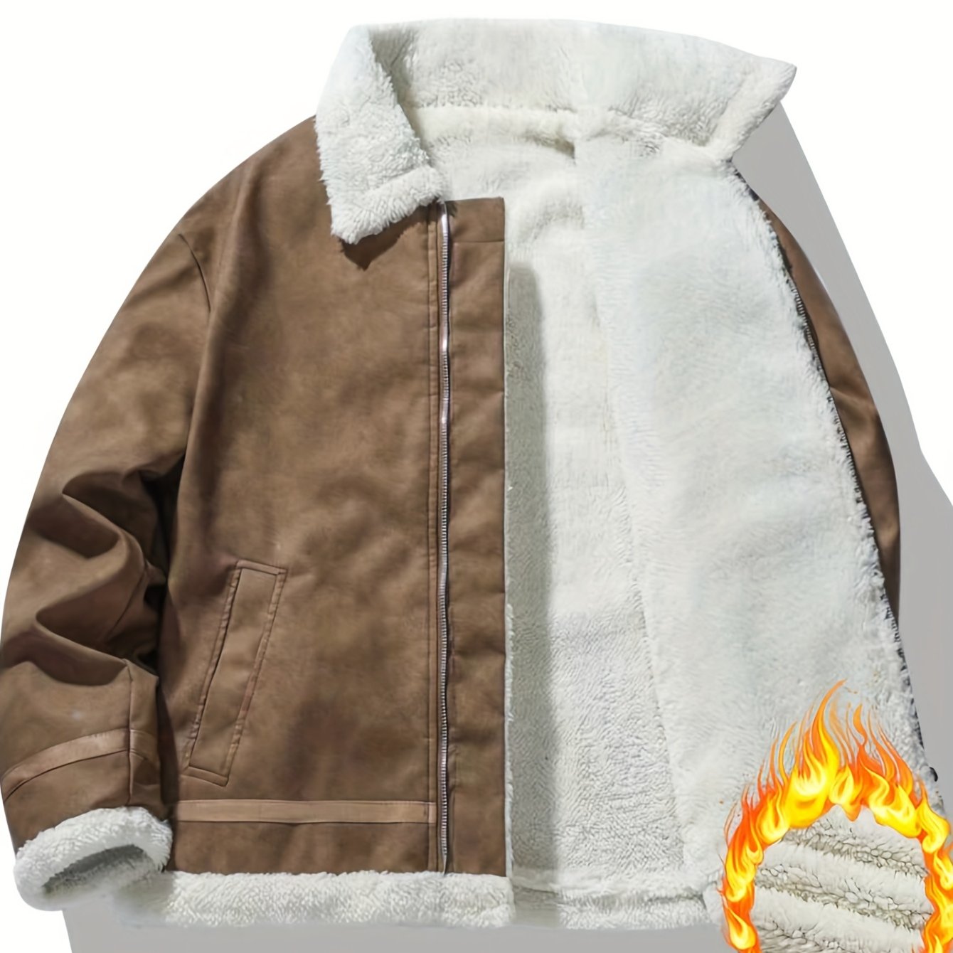 Men'S Heavy-Duty Full-Zip Jacket - Thick Winter Coat with Full-Zip Closure, Lapel Collar, Non-Stretch Fabric - Cold Weather Outerwear for Formal & Casual Events, Winter Jacket, Formal Event Attire, Sleek Design, Durable Const