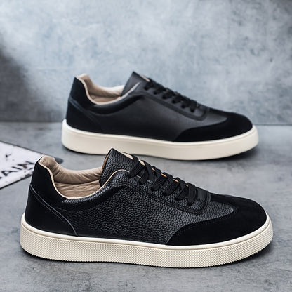 Men's Black Vintage Casual Skate Sneakers with Soft Sole