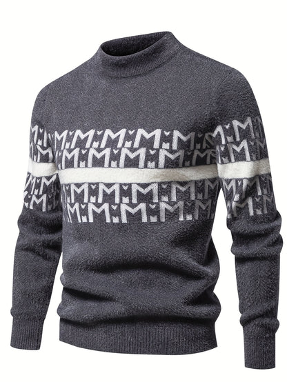 Տղամարդկանց նոր աշուն/ձմեռ տրիկոտաժե սվիտեր, բարձր վզնոցով, ամենօրյա, նորաձև, տաք հիմք - Senmeigou