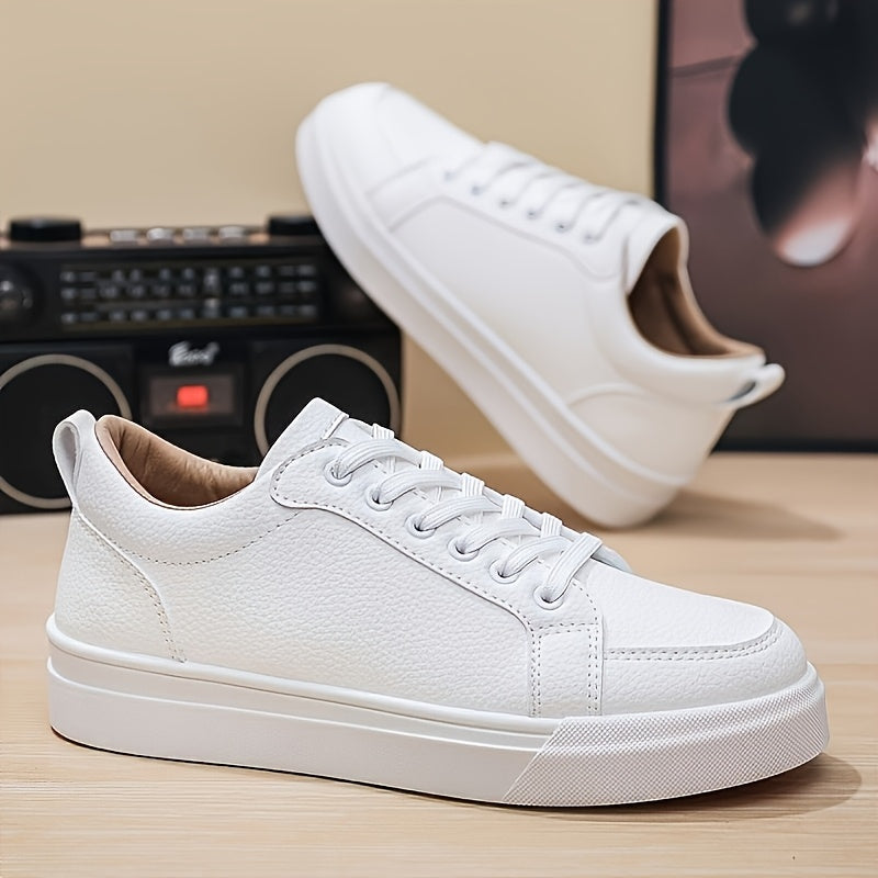 Men's Vintage Low-Top Casual Sneakers with PU Upper