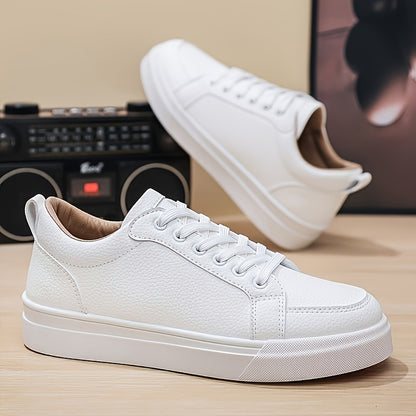 Men's Vintage Low-Top Casual Sneakers with PU Upper