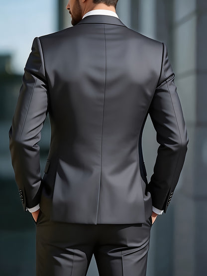 Men's Slim Fit Single-Breasted Business Suit Jacket