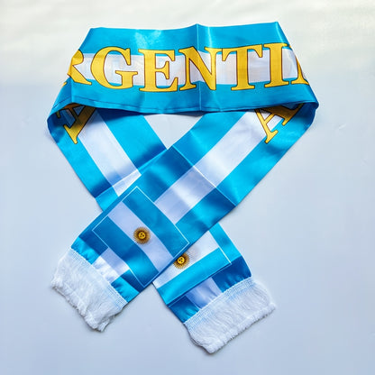 Argentina Tassel Scarf Flag Double-Sided Satin 14x135cm