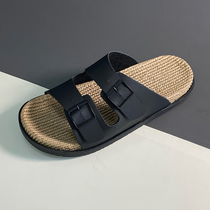 Men's Casual Outdoor Slip-On Sandals with Double Buckle