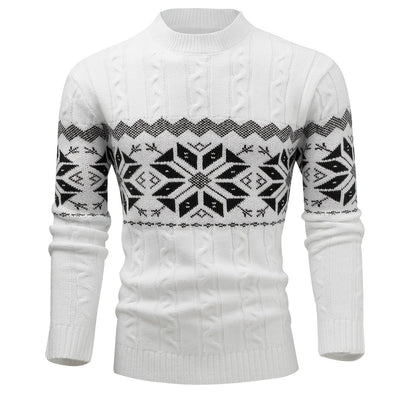 Men's Slim-Fit Cable Knit Sweater - Winter Warm Pullover with Geometric Corduroy Clasp (Adjustable Rope), Round Neck Long Sleeve Casual Sweating for Fall/Winter Layering - Hand Washable Knitwear for Smart-Casual Outfits (Not