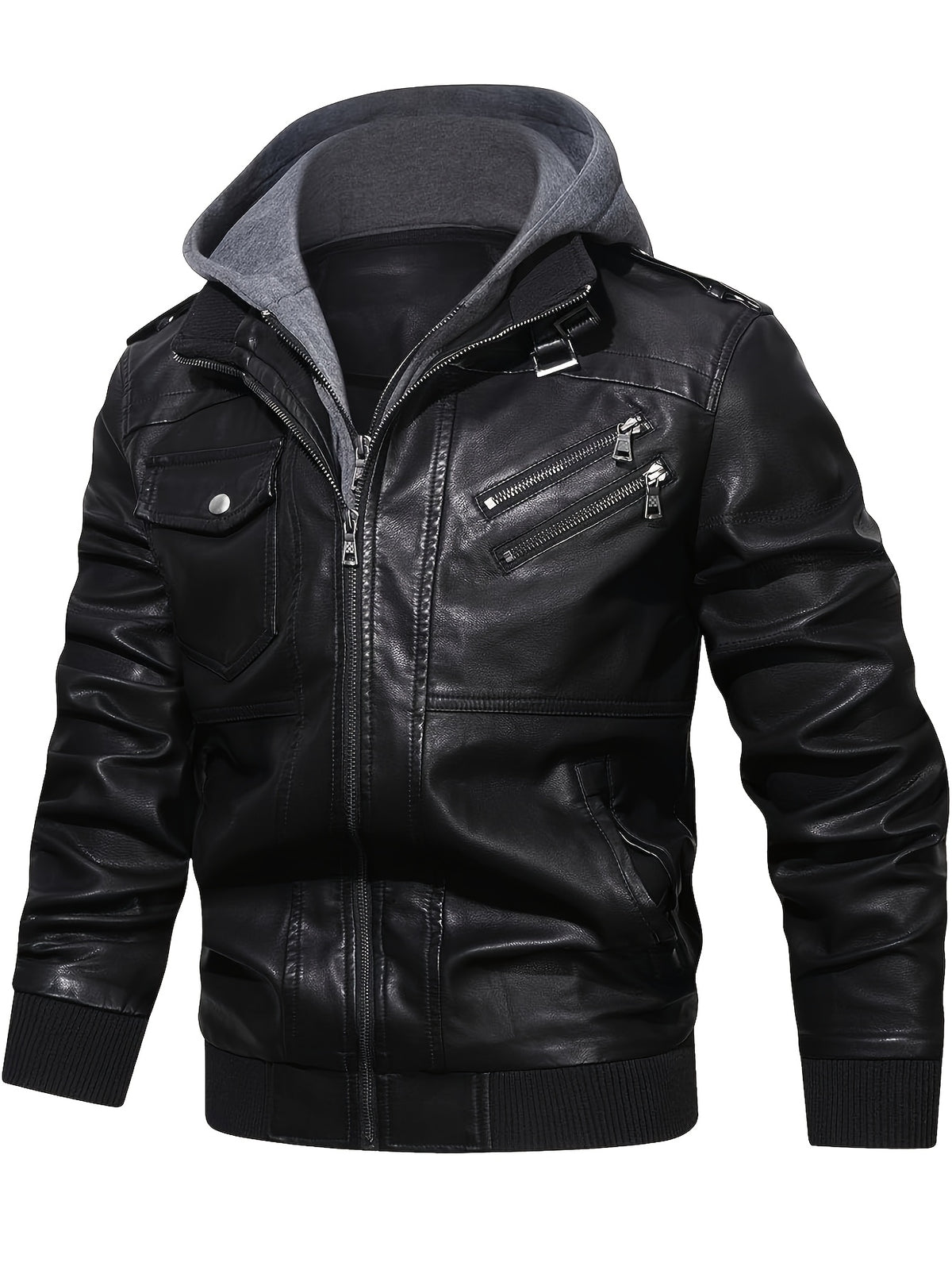 Men's Casual Hooded Softshell Jacket for Fall/Winter