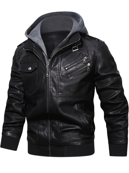 Men's Casual Hooded Softshell Jacket for Fall/Winter