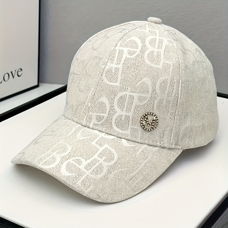 Women's Lightweight Adjustable Baseball Cap with Embroidered Jacquard