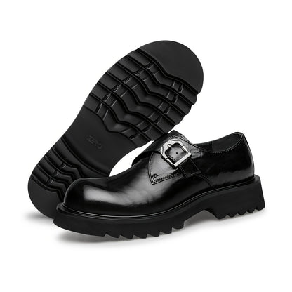 Men's Casual Leather Slip-On Business Shoes with Thick Sole