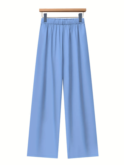 Women'S Elegant Set of Contrasting Floral Print Long-Sleeve Lapel Shirt Top And Solid Color Loose Pants Two-Piece Set