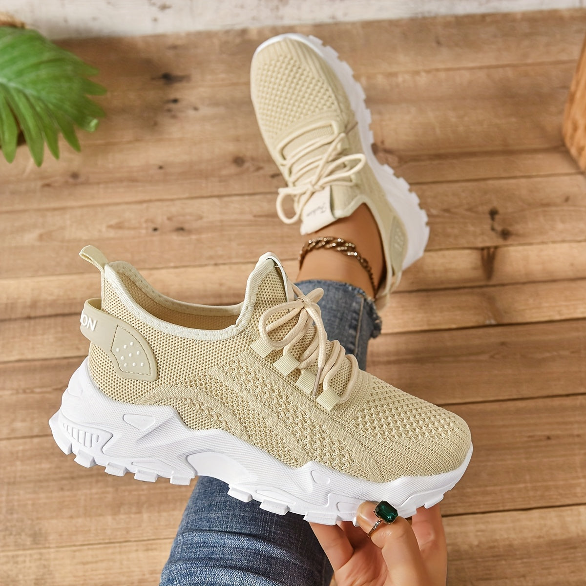 Կանացի առօրյա սպորտային կոշիկներ՝ շնչող գործվածքից վերնամասով, ռետինե ներբանով, ցածր գագաթով, պարզ մատով, բոլոր եղանակների հարմարավետ կոշիկներ, առօրյա հագուստ | Ժամանակակից առօրյա ոճ | Շնչող գործվածքից սպորտային կոշիկներ