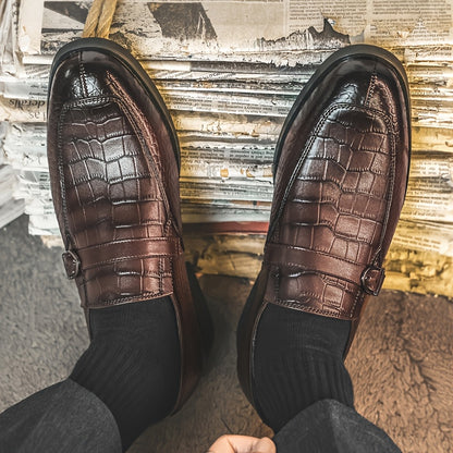 Men's Casual Business Lace-Up Shoes All-Season PU Leather