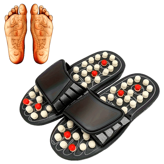All-Season Polka Dot Massage Slippers with Acupoint Sole - ayq