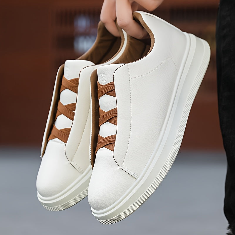 2025 New Men'S Breathable Genuine Sneakers - Summer Versatile Trendy White Shoes / Slip-On Casual Sports Shoes - ayq