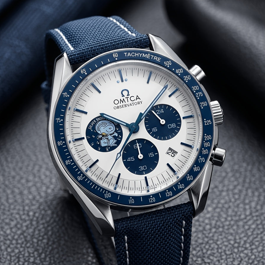 Men’s Quartz Business Watch with Panda Dial and Stainless Steel Case