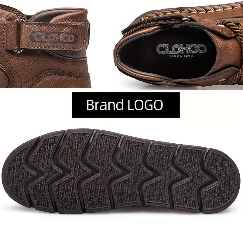 Men's Casual Mid-Top Lace-Up Rubber Sole Sports Shoes