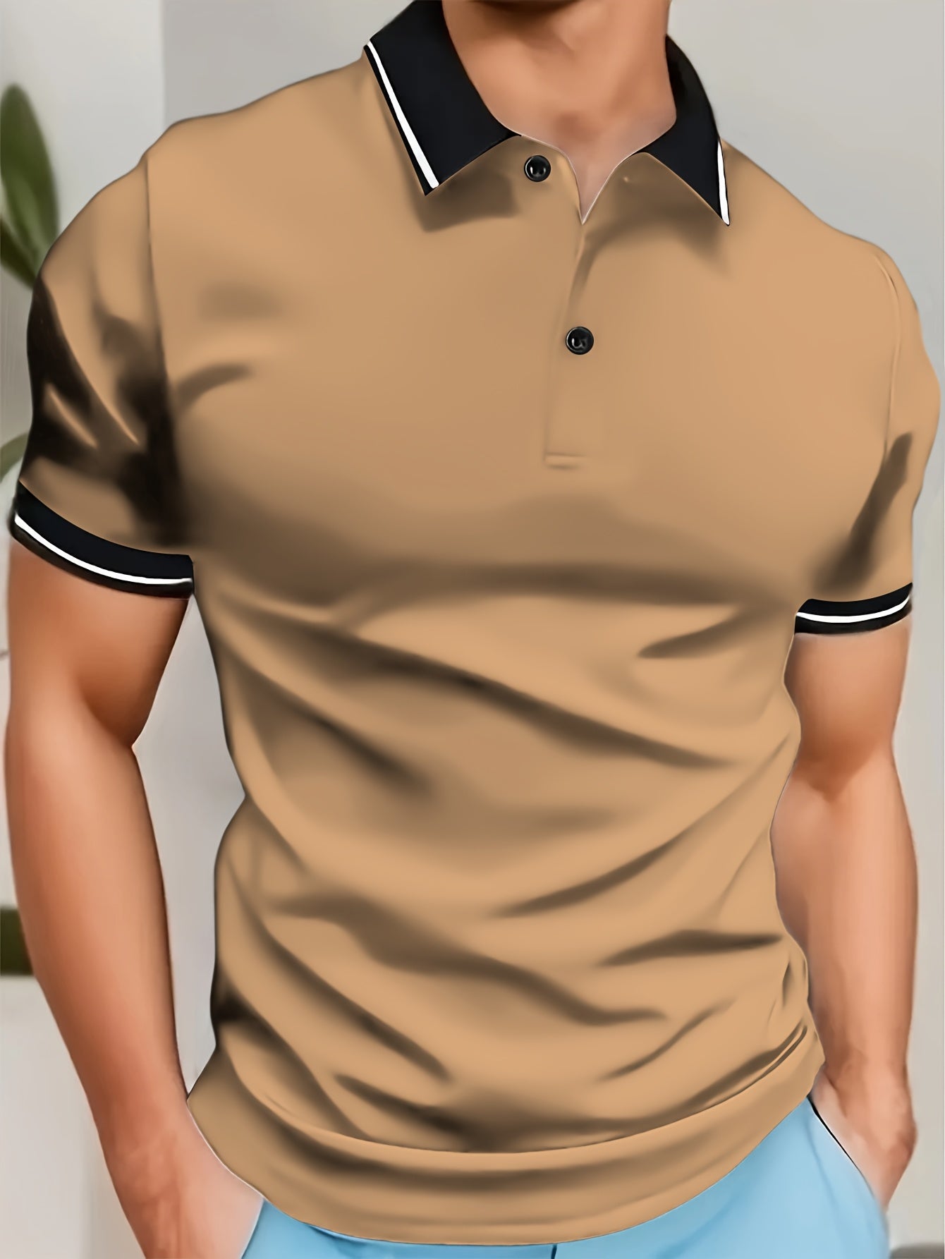 A Breathable And Fitted Golf Shirt, Men'S Casual V-Neck Short-Sleeve T-Shirt, Summer Men'S Apparel - ayq