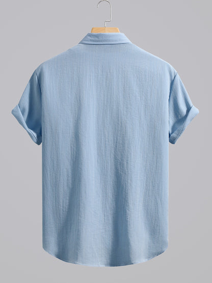 Men's Summer Casual Shirt & Shorts Set - Lightweight, Breathable