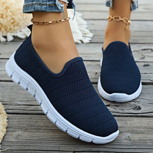 Women'S Casual Sneakers, Breathable Soft Slip on Walking Shoes, Lightweight Outdoor Sports Shoes Plus Size